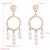 Import E042A Fashion 18K Gold Plated Pearl Earring Pearl Paved Large Round Circle Hoop Earring High Quality Alloy Drop Earring from China