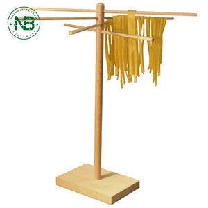 Easy Assembly Food Noodle Holder Rack Hanging Bamboo Pasta Drying Rack