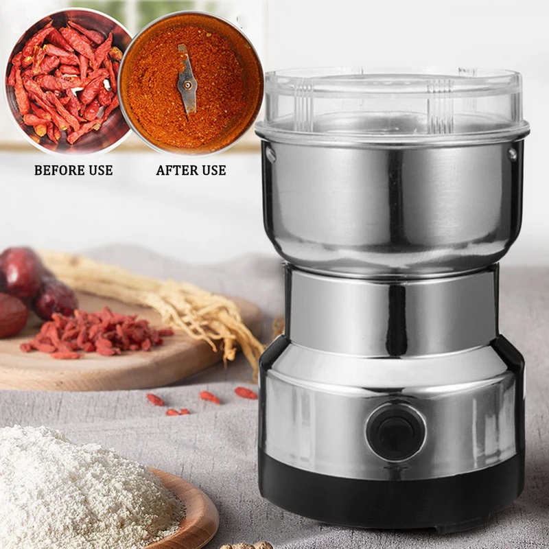 Electric Spice and Coffee Grinder Stainless Steel  Beans Grinding Machine for Kitchen Electric Coffee Grinder