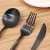 Import Elegant star hotel and restaurant stainless steel matte black cutlery knife fork spoon flatware sets from China