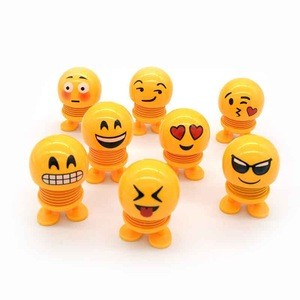 Emoji toy Smile Face Spring Shaking Head Bouncing Doll Toys For Car Decorate