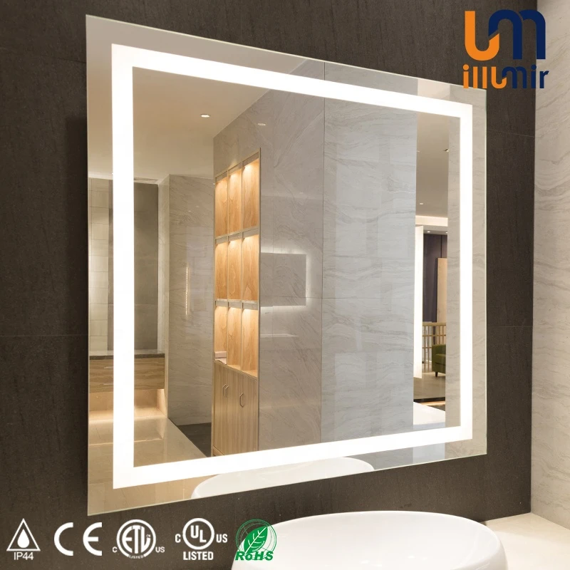 ETL CE Frameless Custom Decorative LED Illuminated Backlit Lighted Bath Bathroom Vanity Mirror