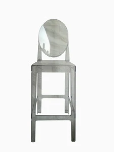 Event Wedding Retal Round Back Transparent Clear Resin Bar Stool, Bar Chair