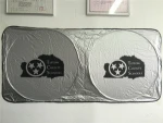 F021 Double Ring circle Folding car front windshield sun shade with pouch for customized logo