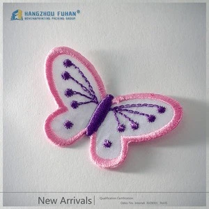 Factory Supply Hand Butterfly Embroidery Bullion Badges