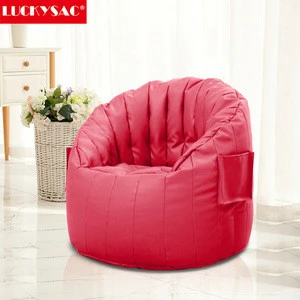 Factory Supply Round Back Sofa Chair Semi PU leather Bean Bag Sofa for Living Room Furniture