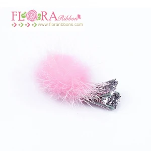 Fancy fluffy pompom hair accessories baby girls alligator hair clip