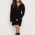 Import Fashion design Solid knit cozy casual cashmere sweater cashmere dress with quarter zip for women from China