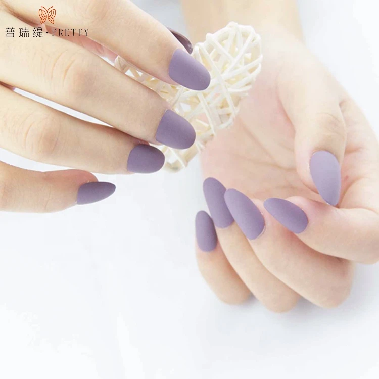 Fashion matte artificial nails finger nails detachable acrylic artificial fingernails