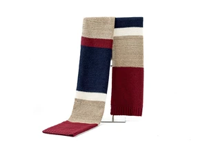 Fashion multicolor horizontal stripe couples knit scarf