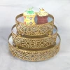 Fashion Style Mirror Round Cake Tray  Party/Wedding Decoration 3-piece Set Wholesale Dessert Display Tool