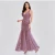 Import Fashion Women V Neck Mesh Pleated Long Dress Wedding Party Evening Bridesmaid Maxi Dresses from China