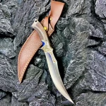 Fixed blade outdoor work hunting all-steel integrated pattern handle camping survival knife