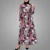Import Flower Muslim Kaftan Dress Latest Burqa Design Long Sleeve Print Abaya Islamic Maxi Dress With Belt from China
