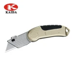 Folding Pocket Utility Knife - Heavy Duty Box Cutter, Quick Change Blades, Lock-Back Design, and Zinc alloy body