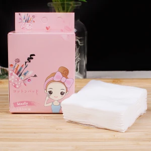 Free Sample 100pcs 5x5CM Thin Moisturizing One-time Cosmetic Makeup Remover Cotton Pads
