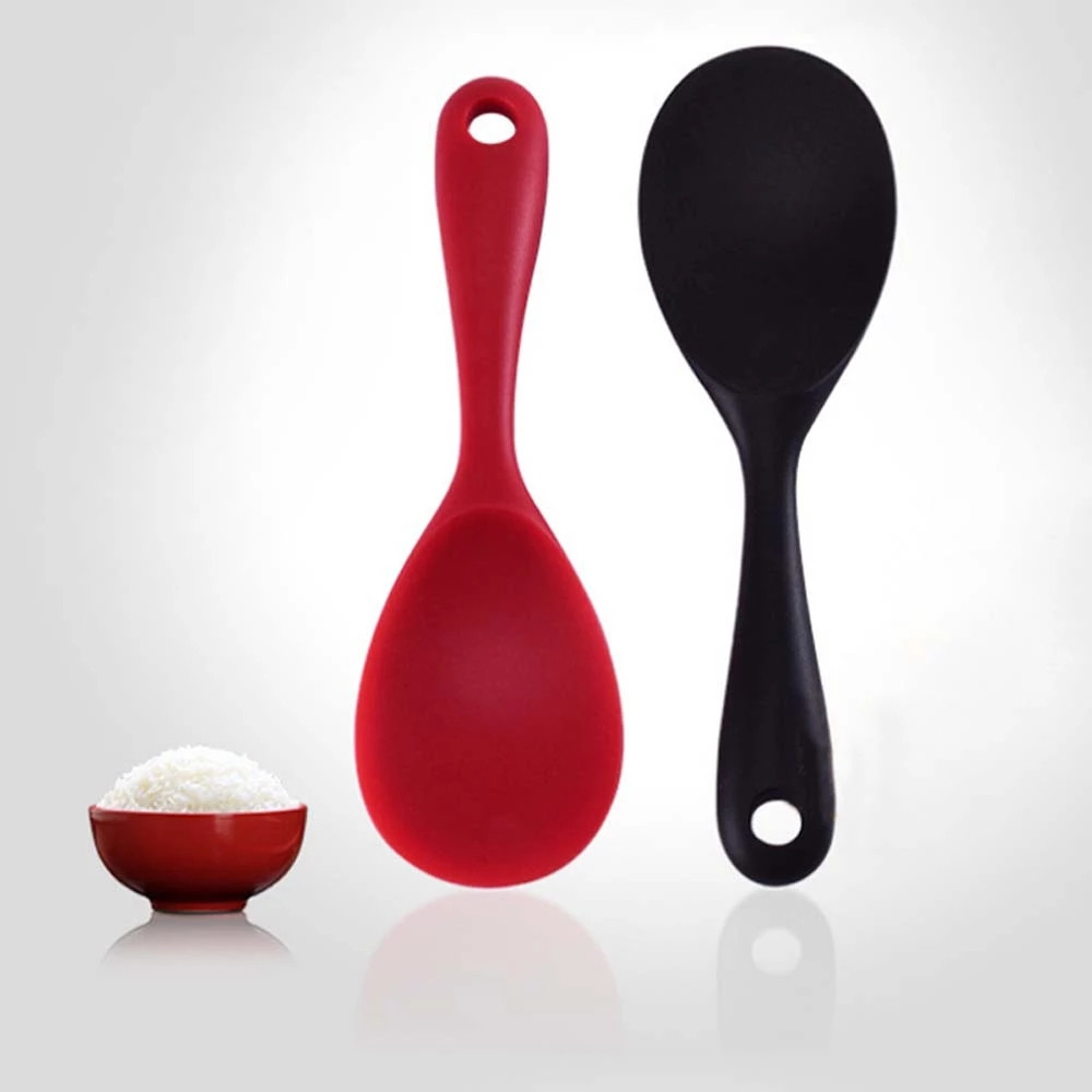 Buy Free Shipping Long Handle Rice Spoon Food Grade Silicone Heat ...
