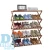 Import Free Standing Work Boot Display Rack with Slat Wall Shoe Shelves and Wooden Base from China