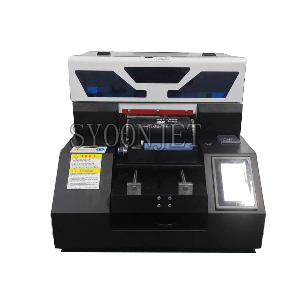 Full automatic A4 UV Printer with 3500ml UV ink set with Touch screen &amp;White ink circle  system for bottle phone case t shirt...