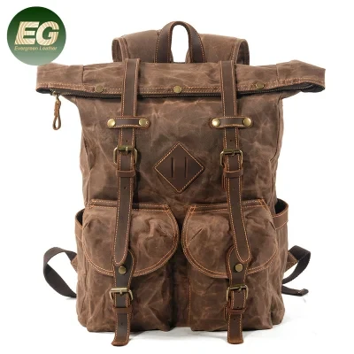 Ga118 2024 Cover Men?s Outdoor Custom Waterproof Vintage Canvas Backpacks Man Computer Bag for Travel Business Laptop Backpack