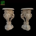 Garden Decoration Marble Planter Stone Flowerpot Vase