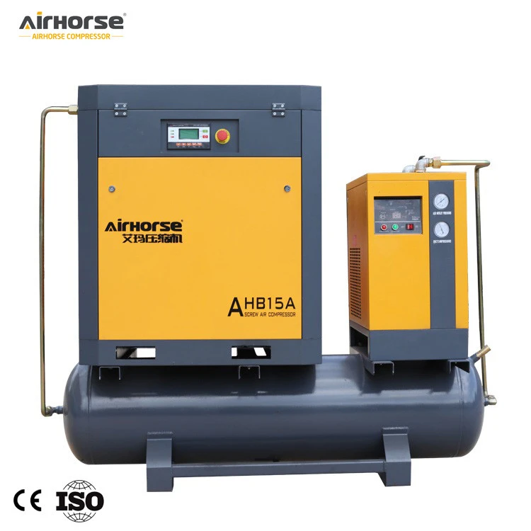 Germany Technology Industrial Silent Oil-free Electrical Rotary Screw Air Compressor (3-15bar) With Dryer,Air Tank and Filters