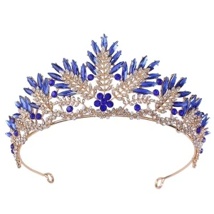 Glorious High End Wedding Hair Accessories Bride Gold Crown Tiaras Crystal Crown