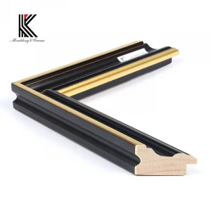 Gold black wood classic painting calligraphy painting frame moulding