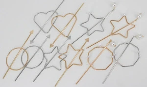 Gold plated star hair pin for lady hair forks