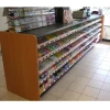 Gondola Check Out Counter System, 34&quot; H to 43&quot; H x 24&quot; Deep Checkout with 3 Shelf Front &amp; 1 Shelf Back, 9 FT 4 INCHES LONG