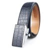 Gorgeous blue crocodile genuine leather belts with durable sticking leather buckle for men business