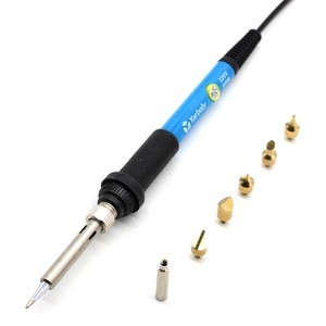 Green K61 60W Electric Soldering Iron Pyrography Tool Welding Tips Kit Wood Burning Pen Kit Set With Stand