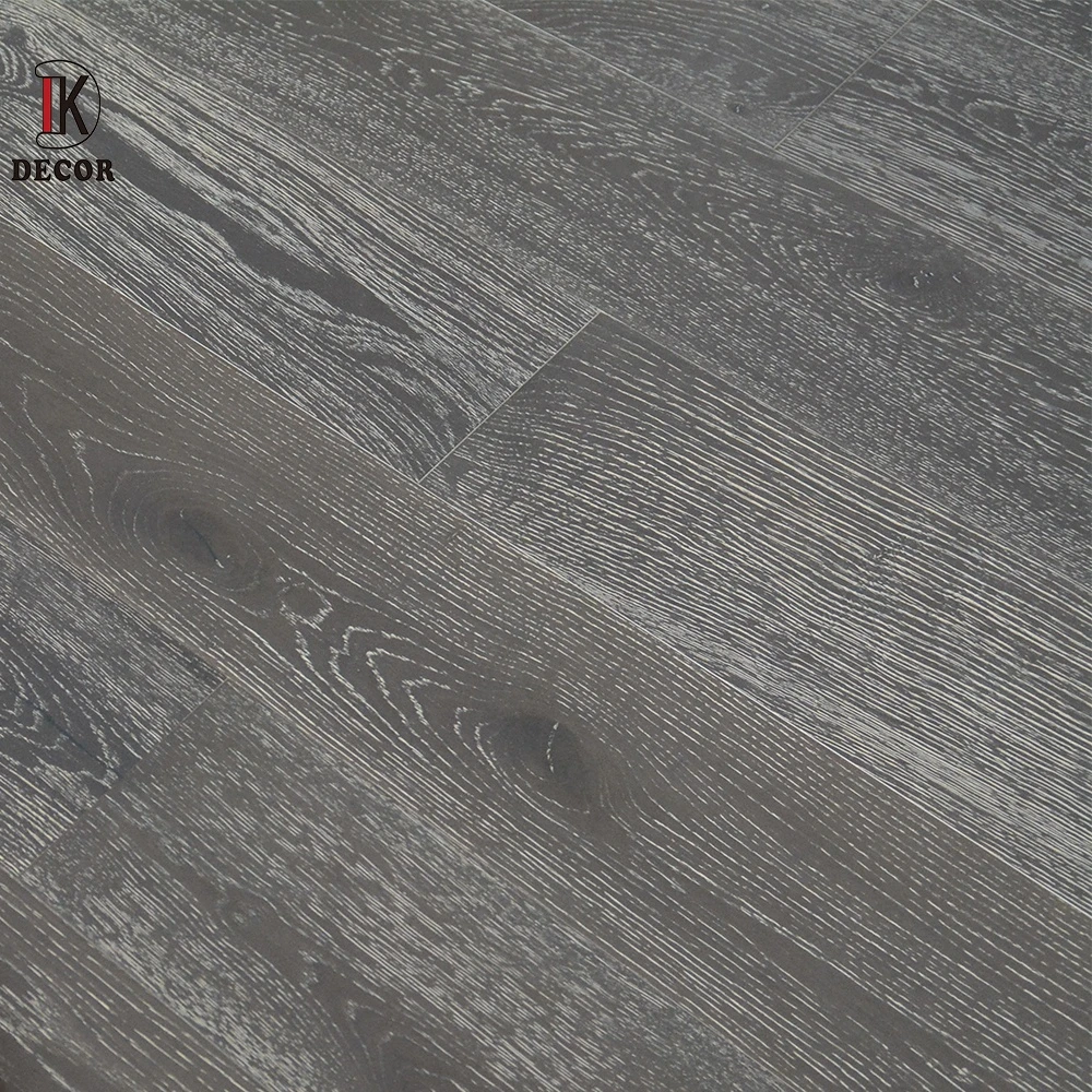 Grey color 4mm top veneer Brushed Surface UK hardwood floors Multilayer Timber Parquet Engineered Oak Flooring
