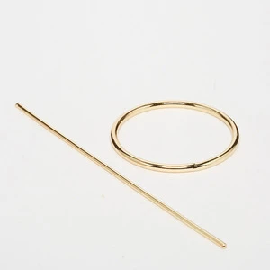 H36-003 fancy new hair products zinc alloy metal gold and silver gemotryround hair sticks