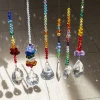 H&amp;D Pack of 6,Colorful Crystal Chandelier Suncatchers Hanging Ornament Chakra Crystal Pendants for Home,Office,Garden Decoration