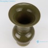 Hand Made Green Glazed Ceramic Wide Mouth Porcelain Vase for Home Decor