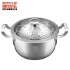 Healthy Pan Multifunctional Soup Pot 24cm Glass Lid Stainless Steel Soupe Pot