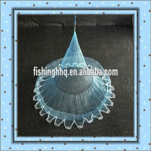 HHQ Hot sale 3/4&#x27;&#x27;sq 6-14FT Japanese style bottom pocket cast net lead chain fishing net