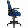 High-Back Blue Swivel Ergonomic Fabric Chair Armrest Office Mesh Computer Chair Modern