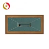 High end teak frame green leather design wood panel tv cabinet drawer furniture