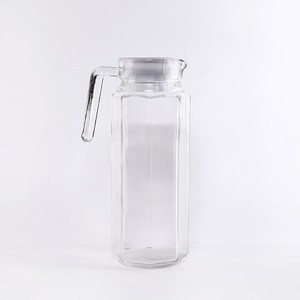 High quality 1L glass Jug &amp; glass Pitcher with plastic lid Glass drinking jug