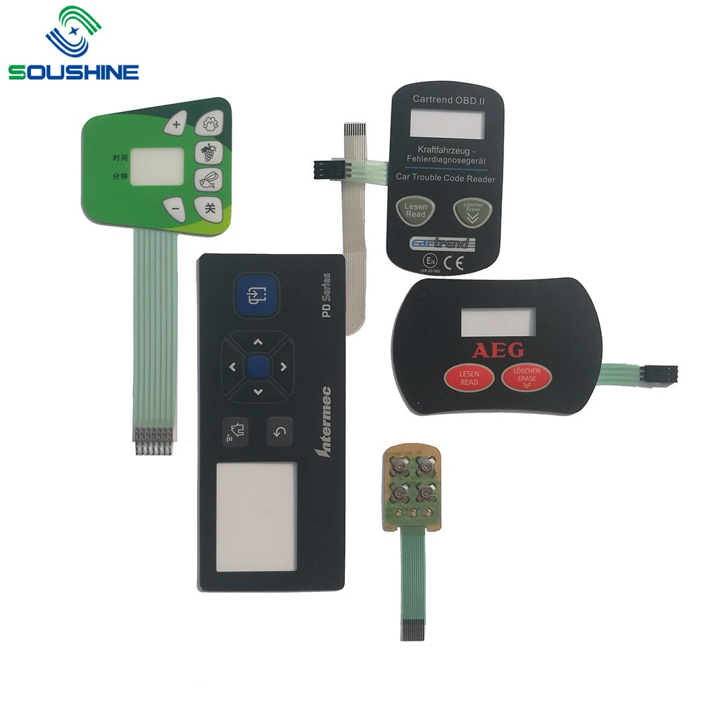 High Quality 3x3 4x4 3x4 9 16 Keys Silver Conductive Ink Membrane Switch Keypad/Keyboard with Connector