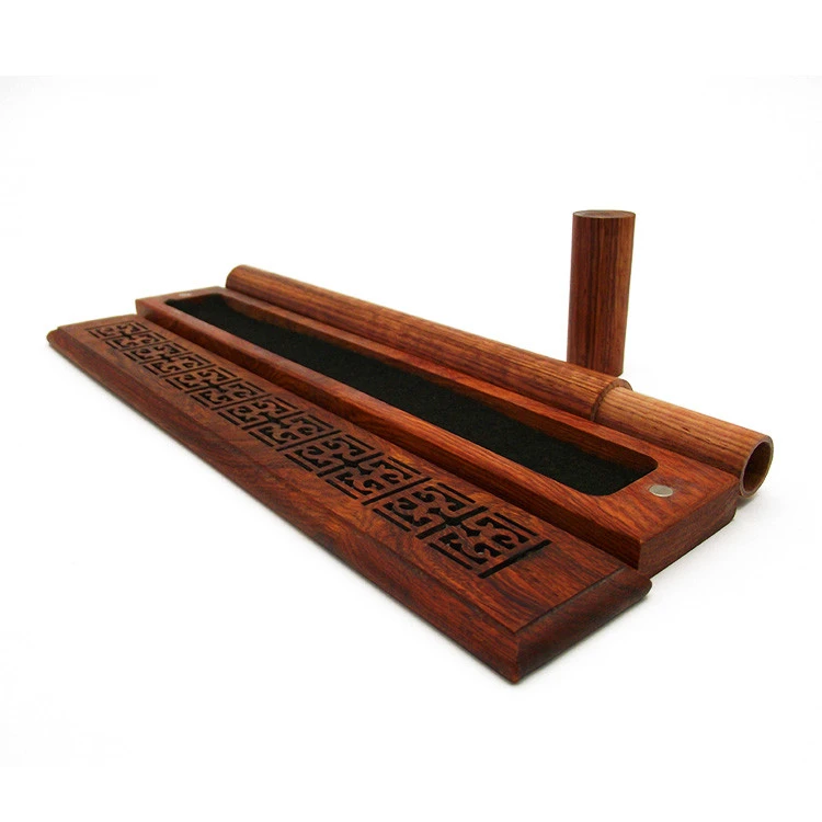 High quality Antique Aroma Hand Carved Wooden Coffin Incense Burner Box Incense Stick Holder