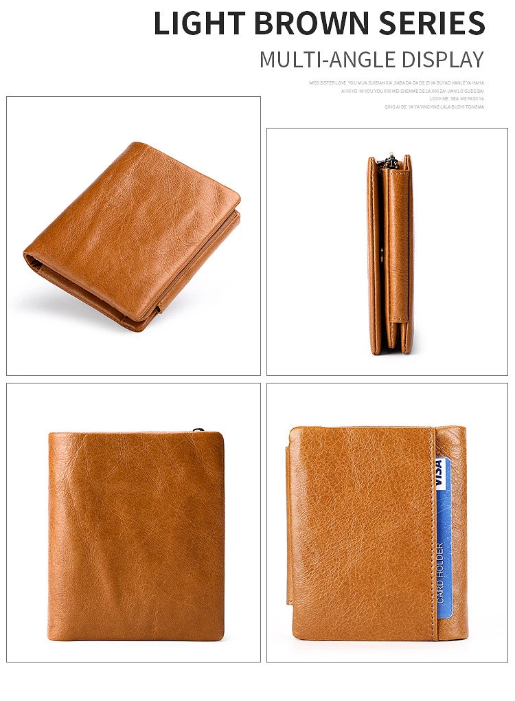 High quality cowhide genuine leather leather wallet for men