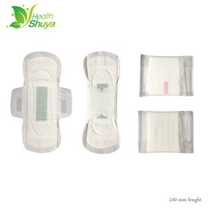 High Quality Disposable Organic Anion Cotton Negative Ion Strips Sanitary Napkin with Fan-shaped Wings