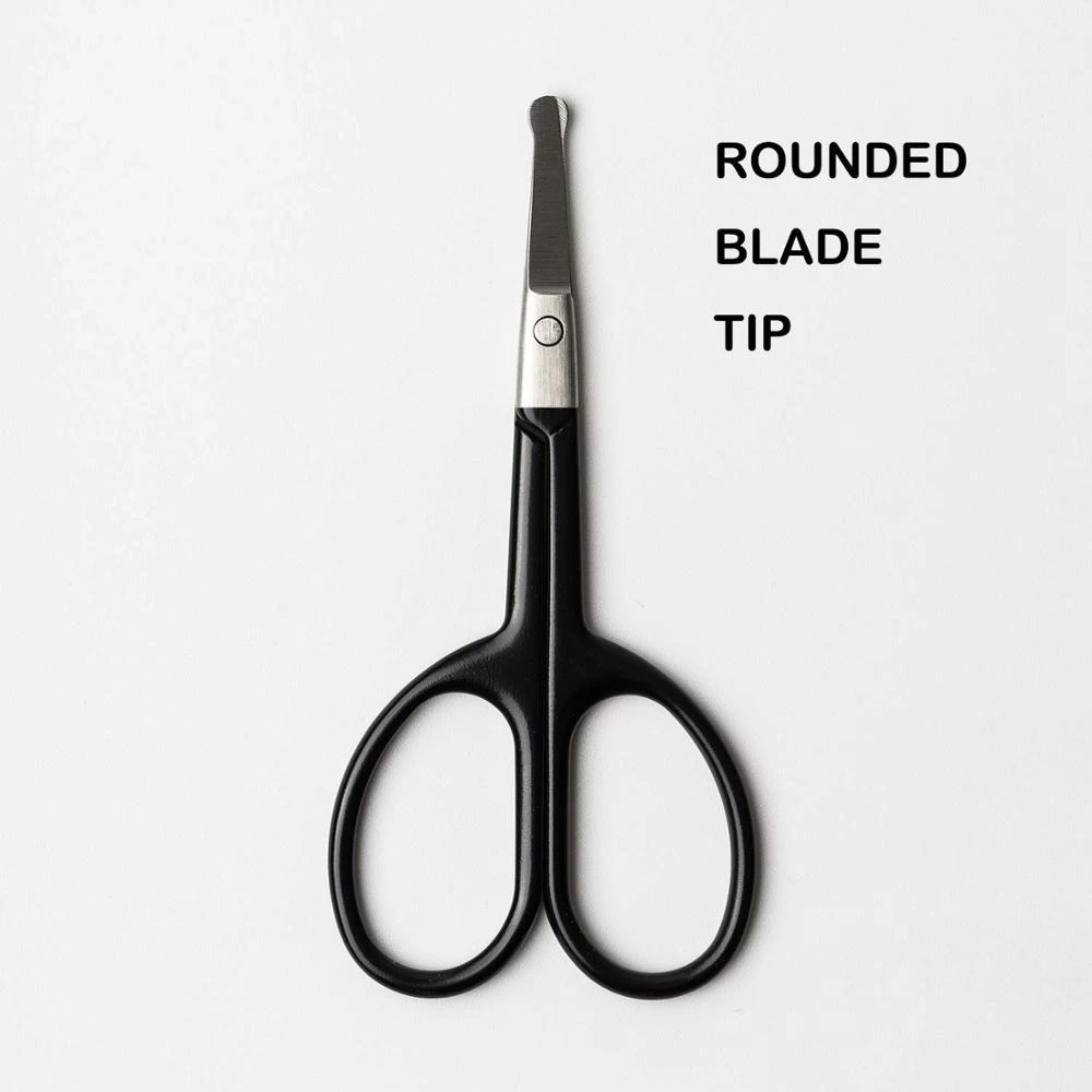 High quality mens facial scissors stainless steel scissors beard, eyebrows, nose hair, beard scissors