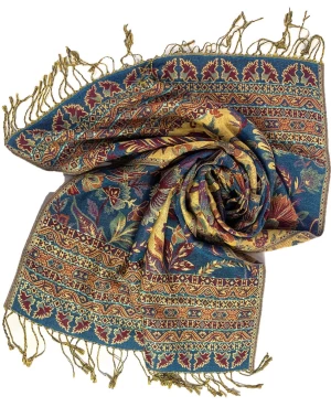 High quality pashmina scarf wholesale winter jacquard weave customer scarf  flowers shawl