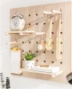 hole plate wall storage wooden shelves home wall decoration