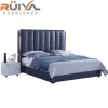 Home furniture bedroom rose gold high back hot sell modern leather bed cheap