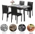 Import Hooseng 5 Piece Faux Marble Dinning Table Chairs for 4, Perfect for Bar, Kitchen, Breakfast Nook, Living Room, Black from China